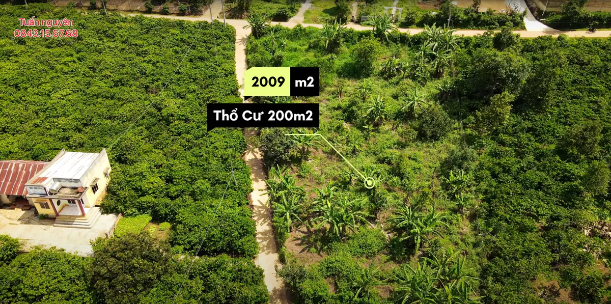 Bán 2.009m² Đất 2 Mặt Tiền| 200m² Thổ Cư| Sổ Hồng Riêng| Ngay Mê Linh - Nam Ban
