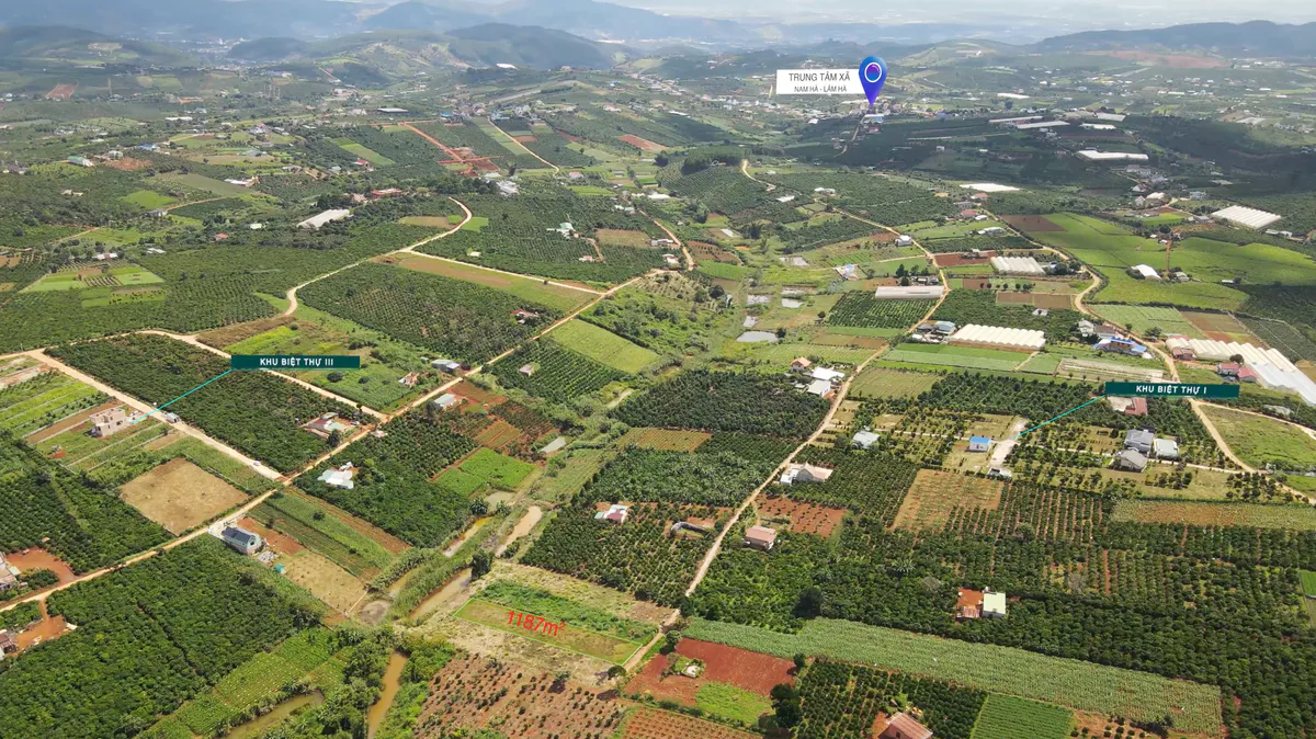 Bán Thửa Đất 1.187m² Mang Nhiều Giá Trị Nghỉ Dưỡng| Có Thổ Cư 250m²| Sổ Hồng Riêng Cạnh Khu Biệt Thự Nam Hà - Lâm Hà| Giá Cực Kỳ Phù Hợp