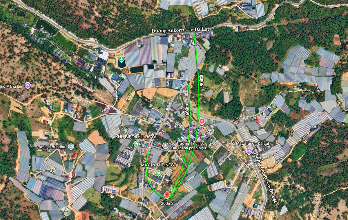 Bán Đất Măng Lin Đà Lạt 200m² – 100% Thổ Cư, 2 Mặt Tiền Đường Nhựa, Giá 3,8 Tỷ