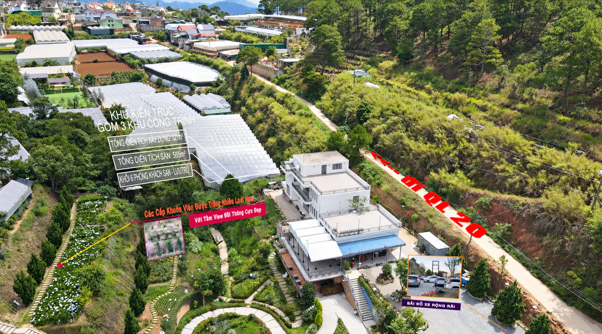 Bán Khu Biệt Thự Nhà Vườn 7.444m² View Rừng Thông, Sẵn Không Gian Lưu Trú Và Khu Cà Phê, Ngay Trại Mát - Đà Lạt