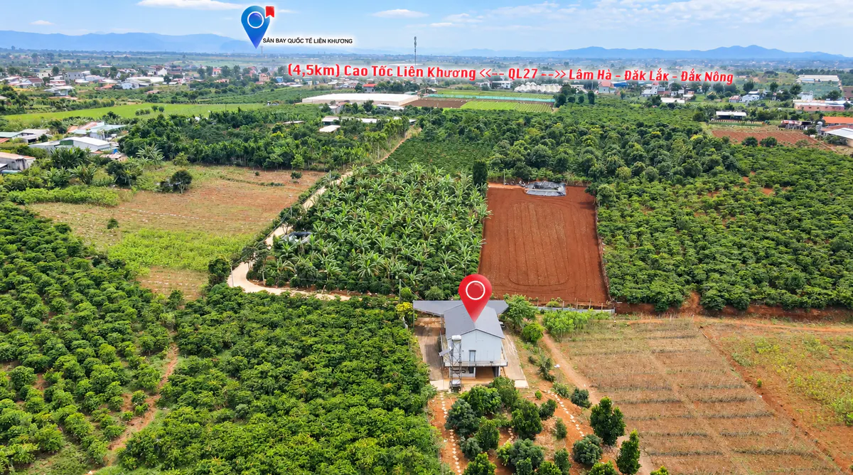Bán Nhà Diện Tích 1.667m²| 3 Ngủ| Sân Vườn Rộng| Xung Quanh View Cực Đẹp| Gần Sân Bay Quốc Tế Liên Khương – Giá 3,2 Tỷ