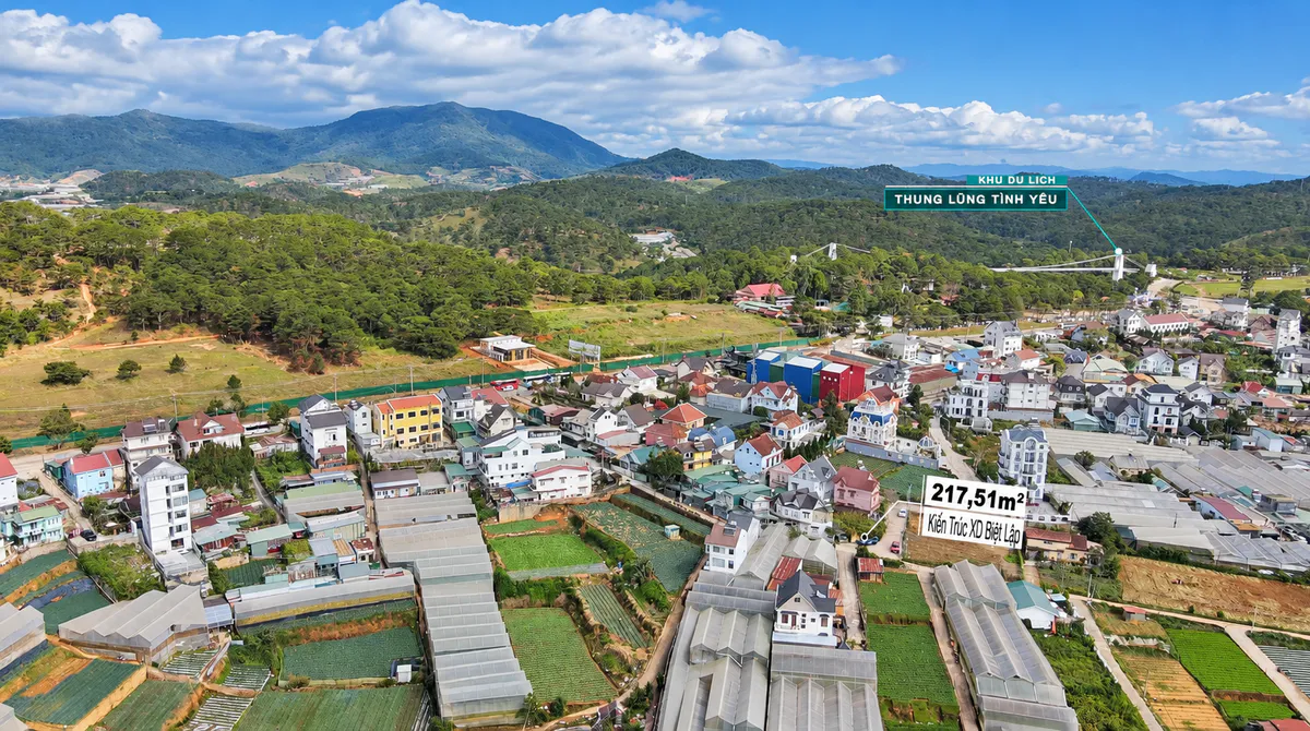 Bán 217,51m² Đất Biệt Thự, Lô Góc Gần Thung Lũng Tình Yêu - Đà Lạt
